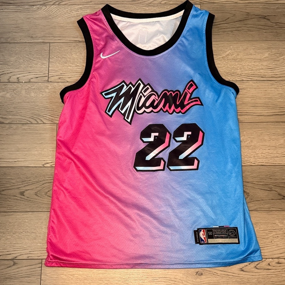 Nike Jimmy Butler Miami Vice City Edition Heat Jersey Size 50 Large Swingman #22